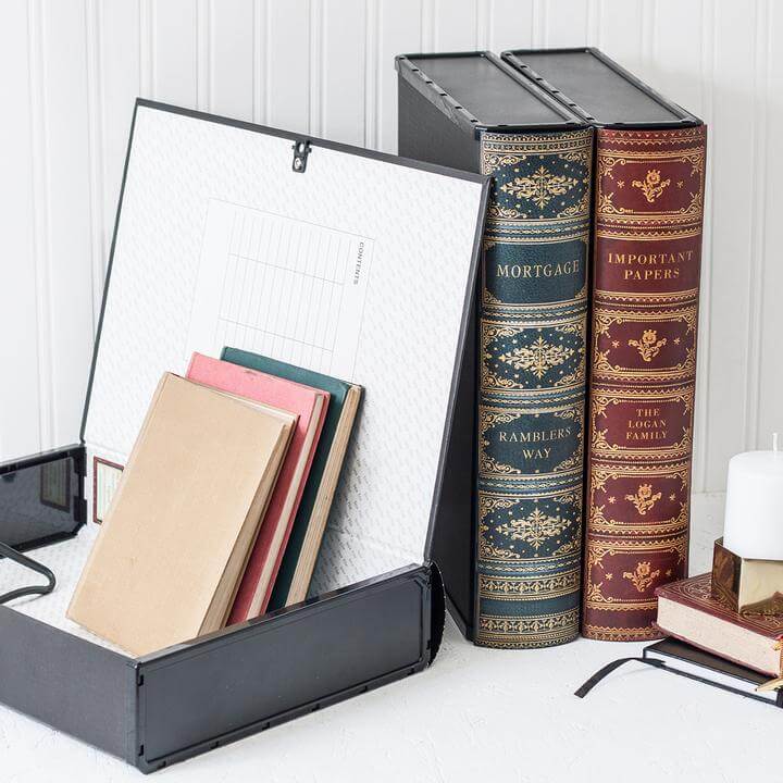 Box Book File - Antique - Choose Your Colour & Title