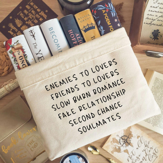 Book Basket / Canvas Organiser - Bookish Tropes