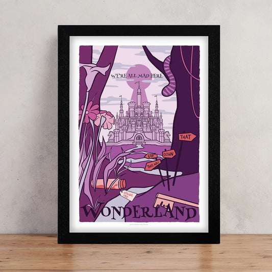 Travel Poster / Art Print - Alice in Wonderland