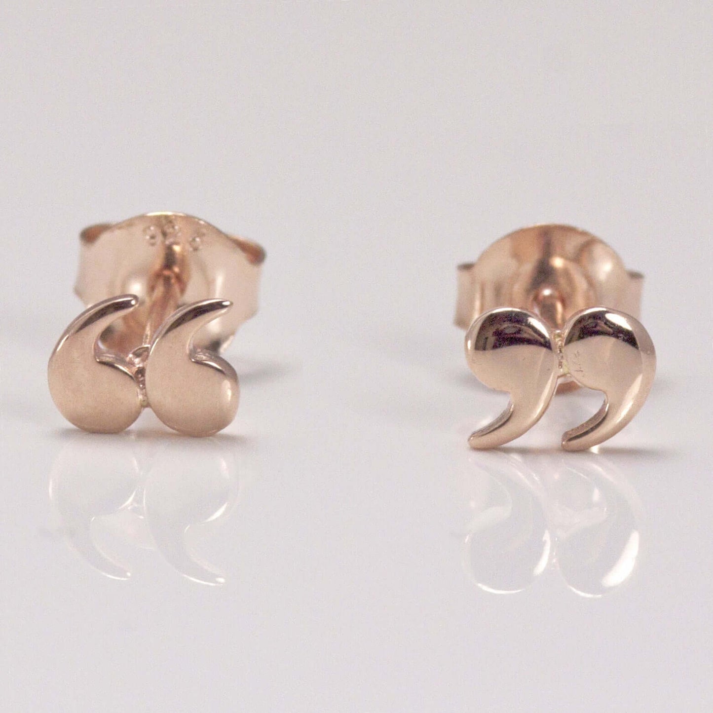 Earrings - Quotation / Speech Marks - Rose Gold