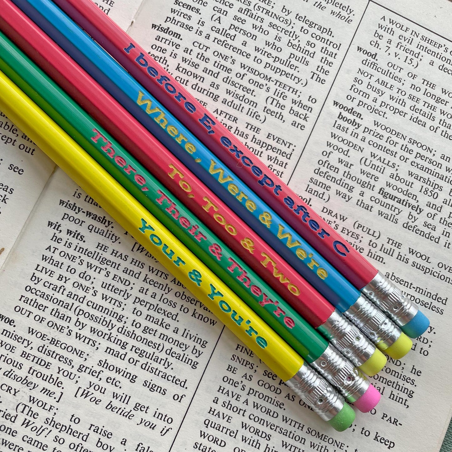 Pencils - Correct English Grammar - Set of 5