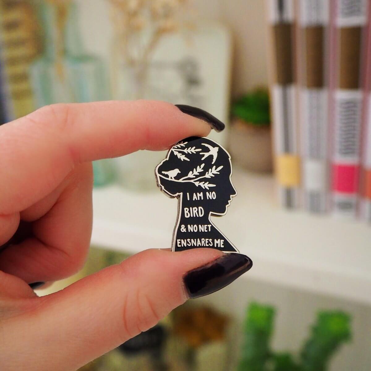 Enamel Pin Badge - I am No Bird - Silhouette - Jane Eyre