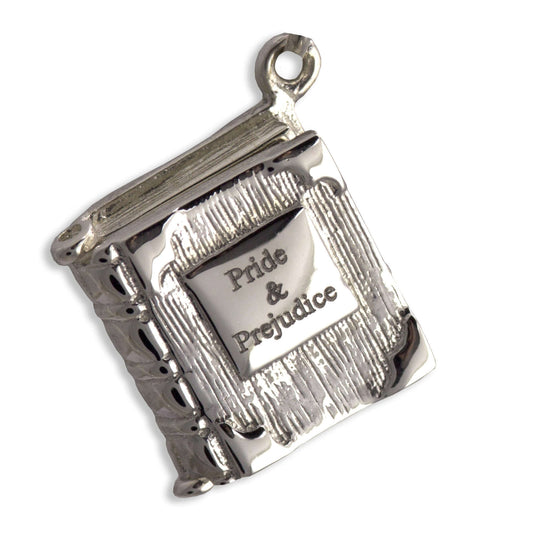 Book Charm Locket / Pendant - Silver - Pride and Prejudice