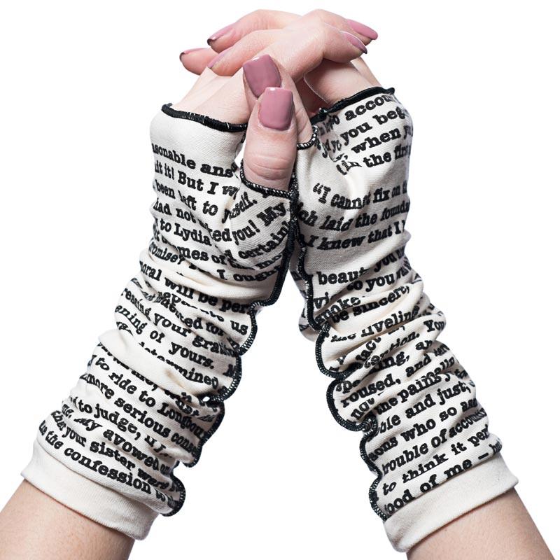 The Raven Writing Gloves | Black and Gray Fingerless Gloves