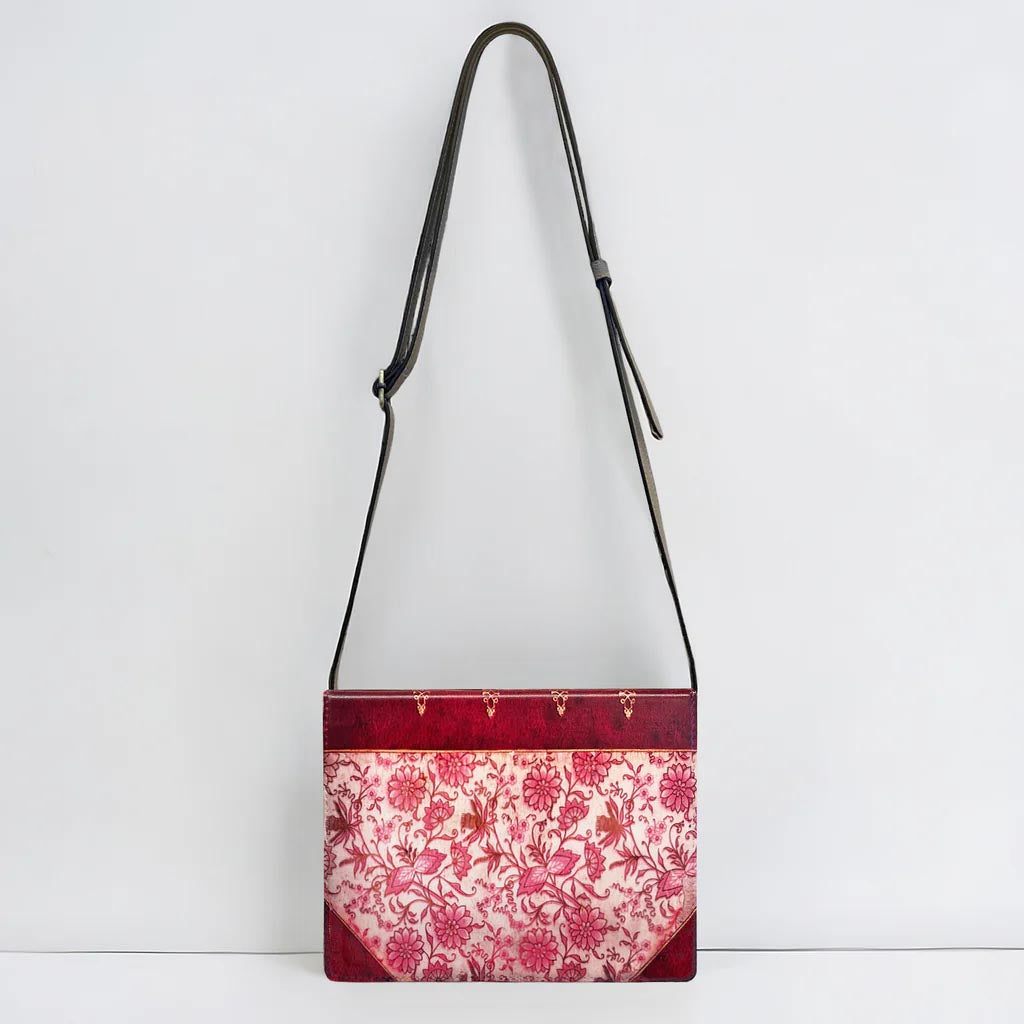 Book Bag - Cross Body - The Poppins - Pink Floral