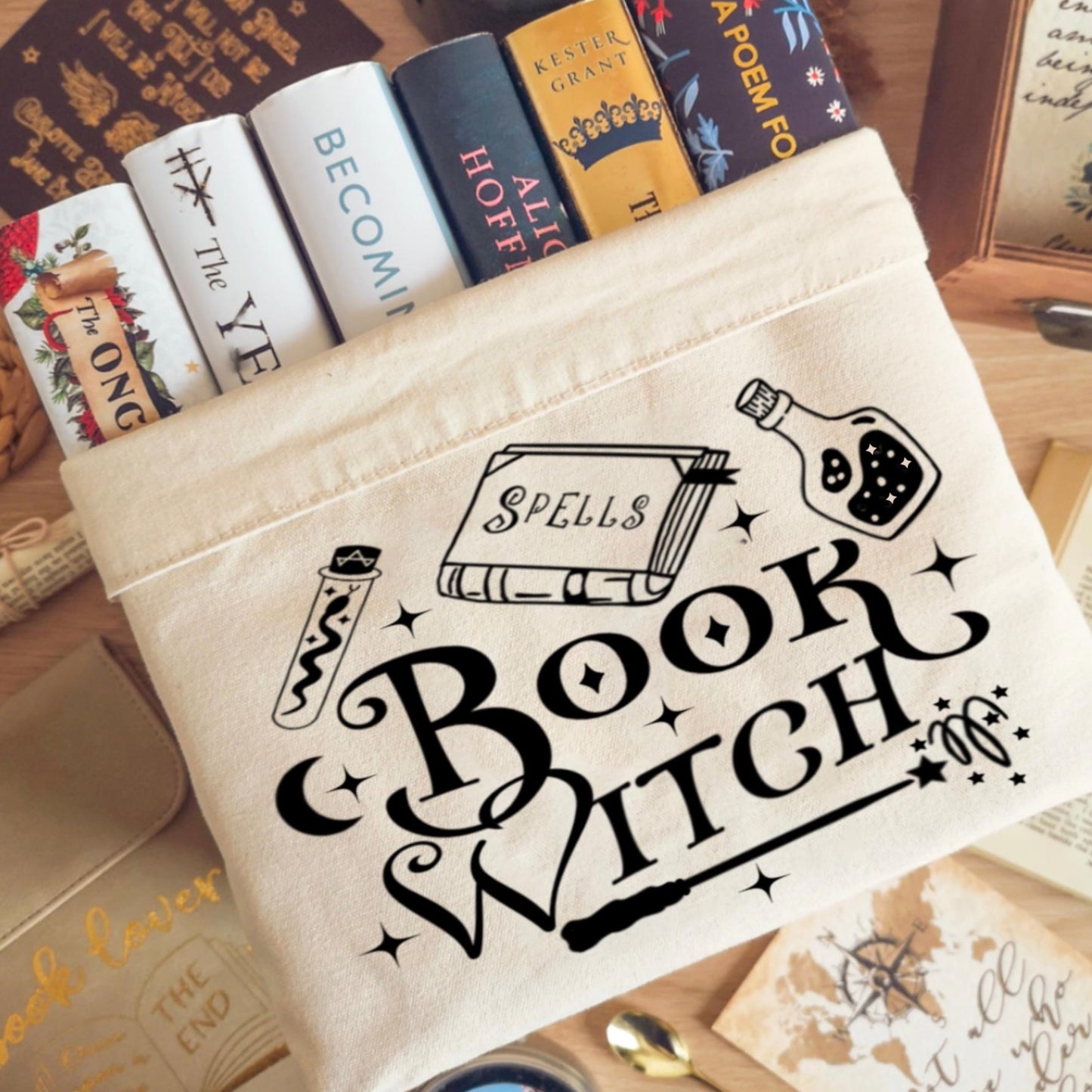 Book Basket / Canvas Organiser - Book Witch