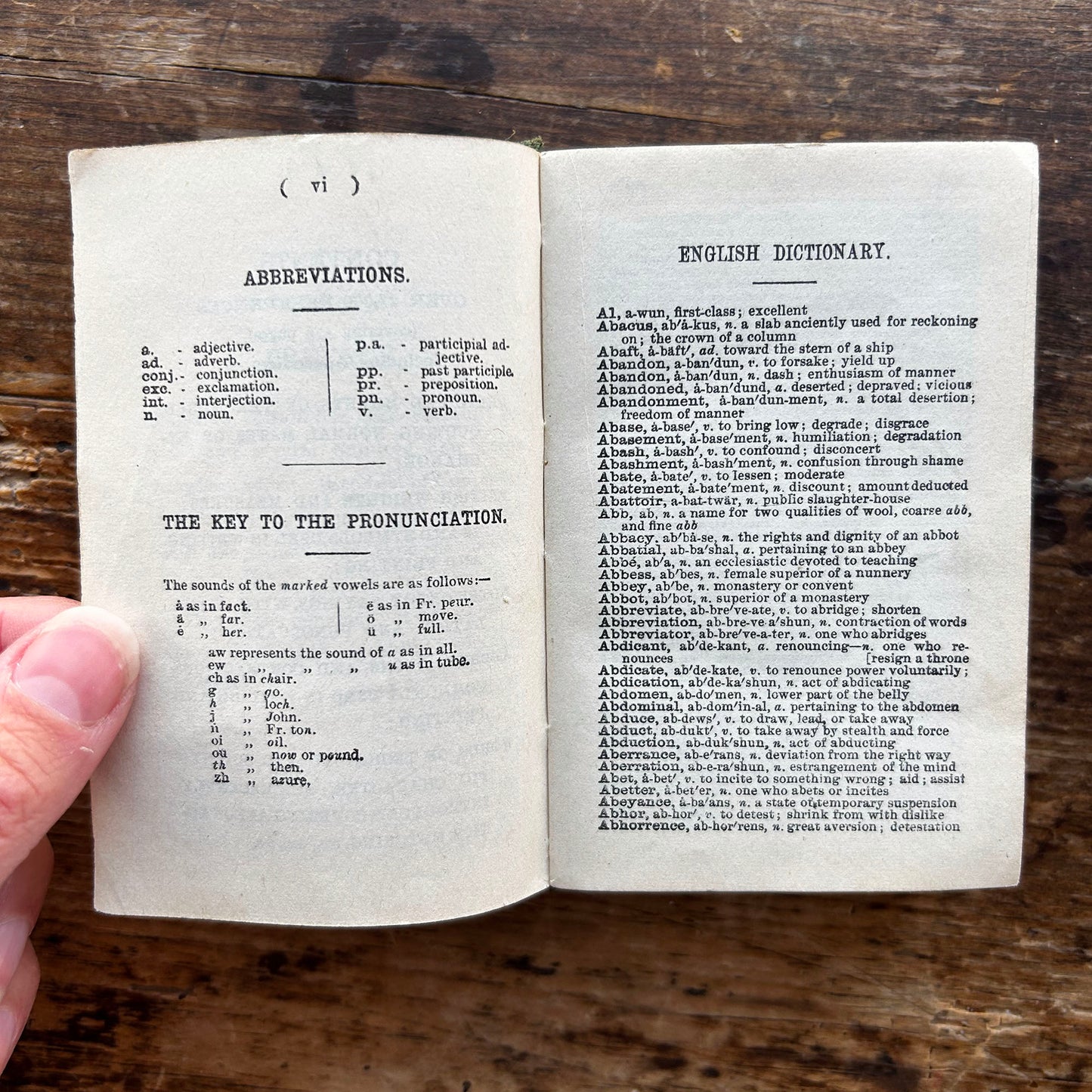 English Dictionary - Pocket Pronouncing - E. F. G. Series - E. H. Truslove - Antique (Preloved)