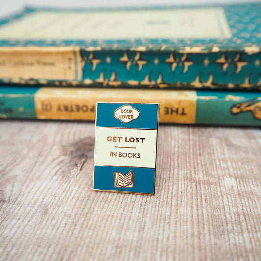 Enamel Pin - Book brooch - Get lost in books