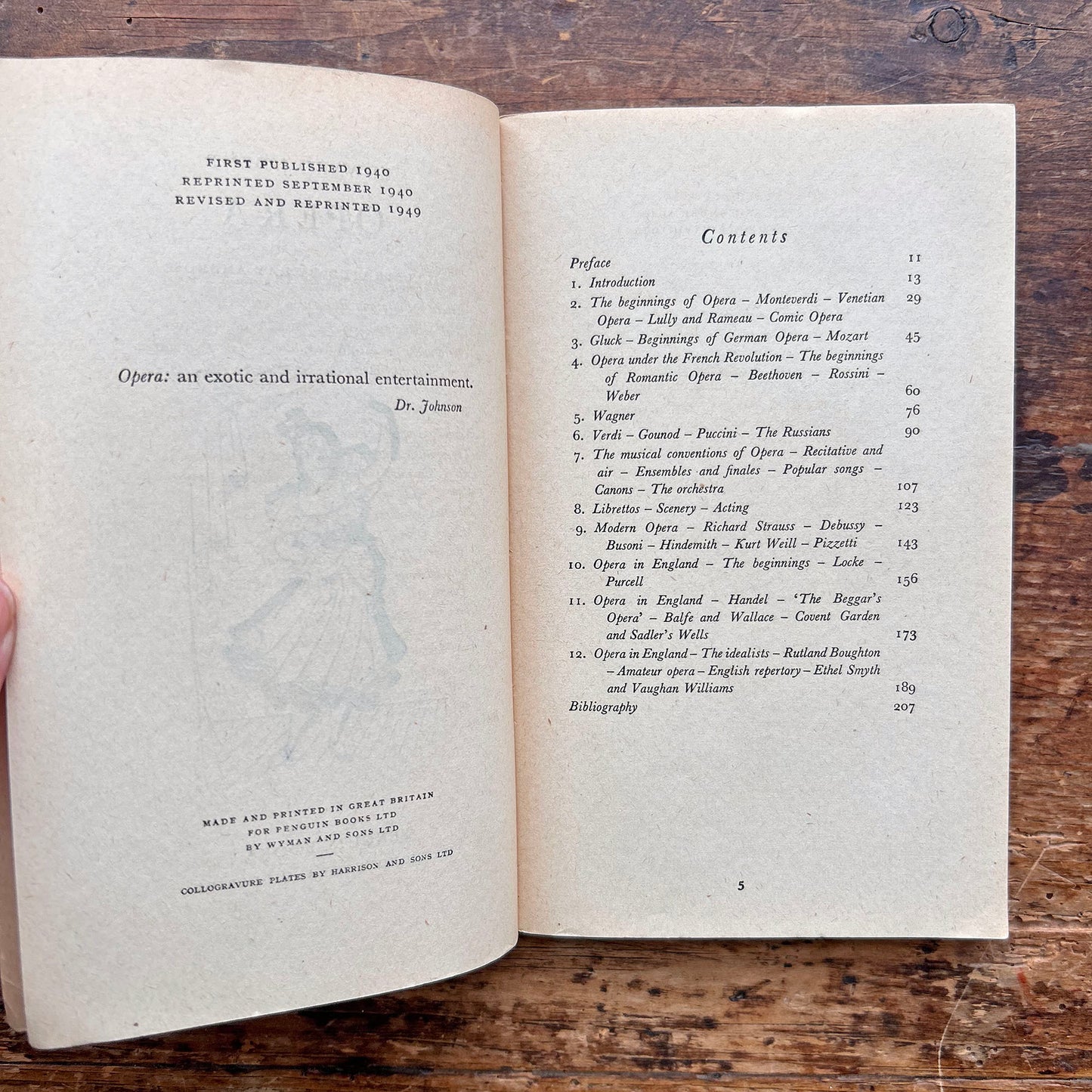 Opera - Edward J. Dent - Vintage Pelican Books - No. 150 1949 (Preloved)