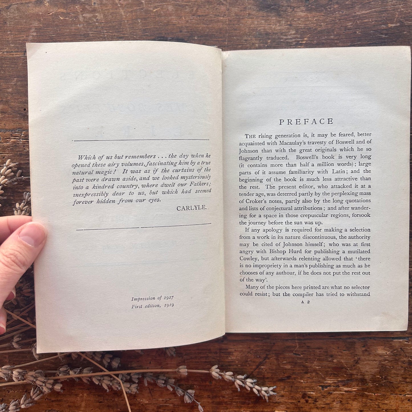 Selections from Boswell's Life of Samuel Johnson - R. W. Chapman 1927 (Preloved)