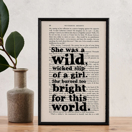 Book Print - She Burned Too Bright - Wuthering Heights