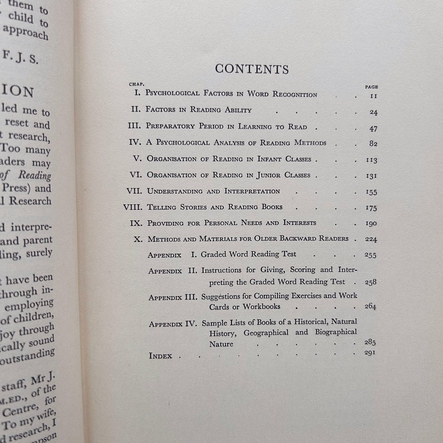 The Psychology and Teaching of Reading  Fred J. Schonell - 1962 (Preloved)