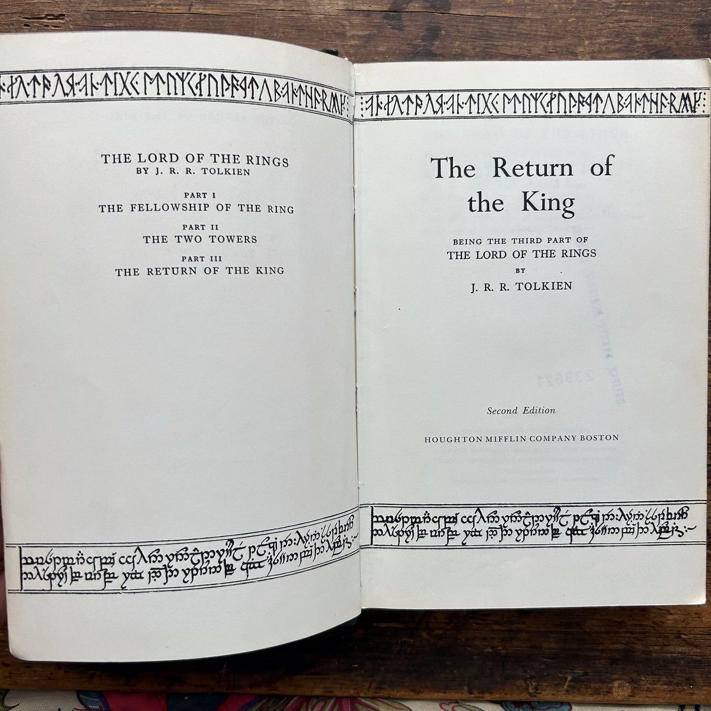 The Return of the King - HMCO - J R R Tolkien Early 1965 Edition (Preloved)
