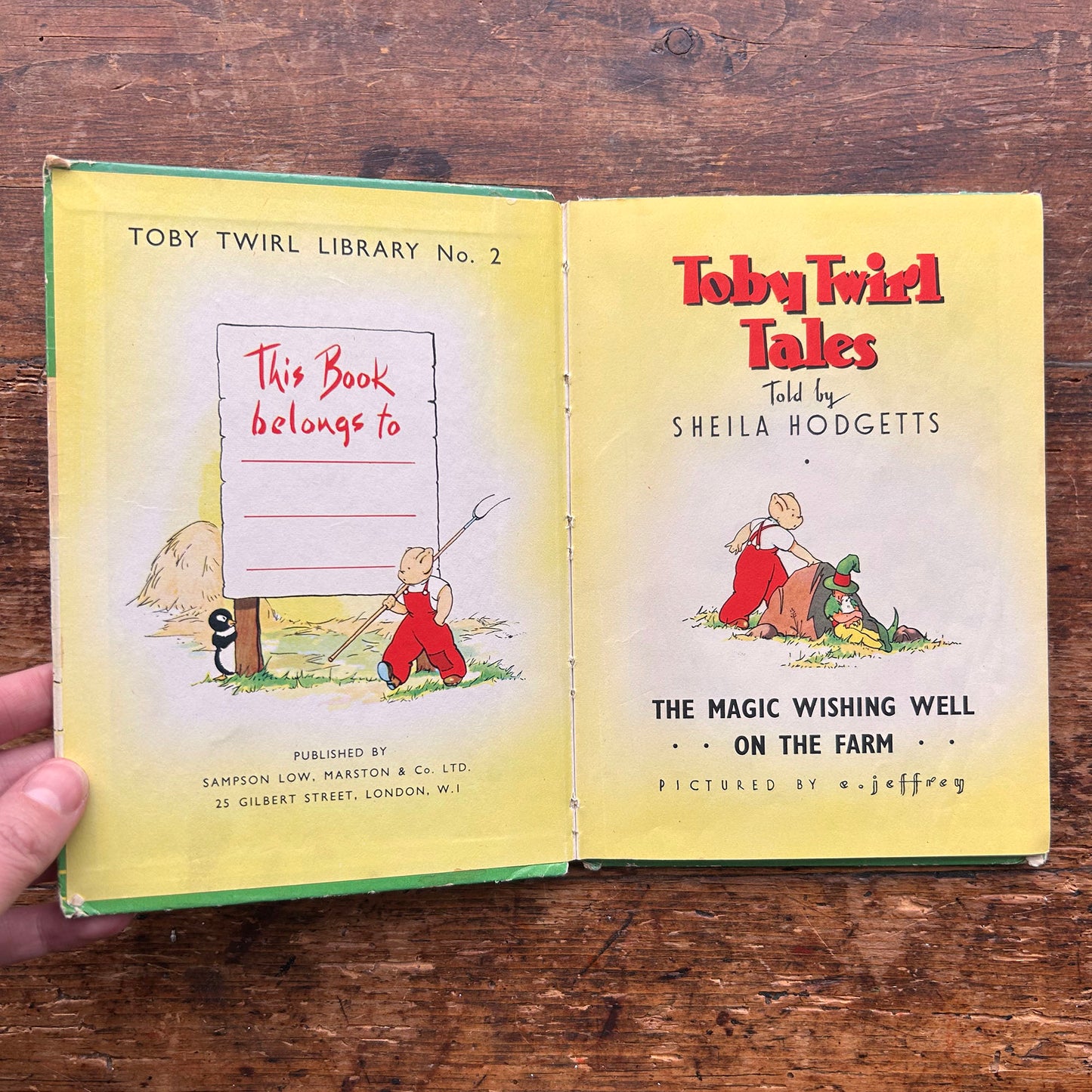Toby Twirl Tales no. 2 - Sheila Hodgetts E. Jeffrey- Vintage 1953 (Preloved)