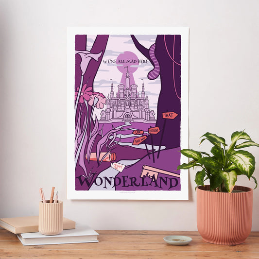Travel Poster / Art Print - Alice in Wonderland