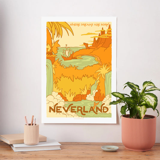 Travel Poster / Art Print - Peter Pan - Neverland