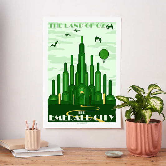 Travel Poster / Art Print - Wizard of Oz / Wicked - Emerald City