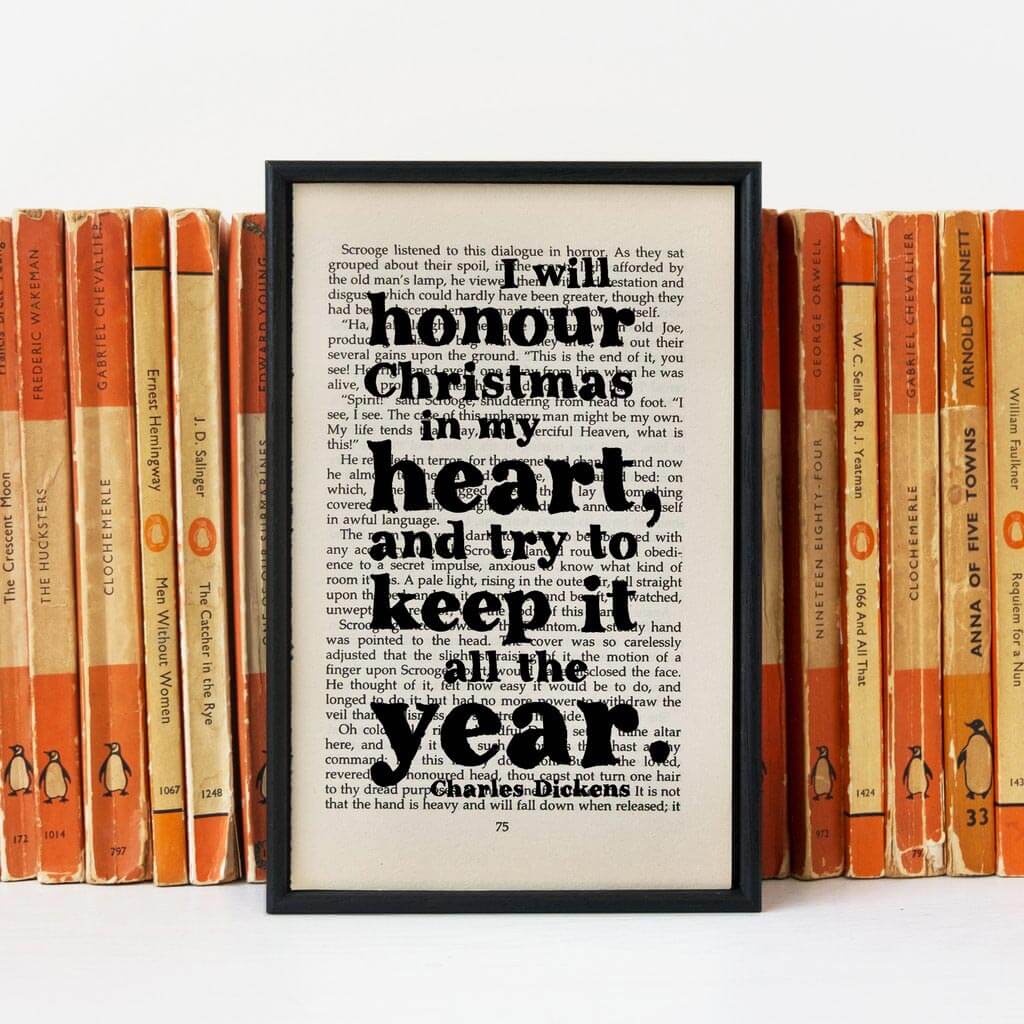 Book Print - I will honour Christmas in my heart - Dickens