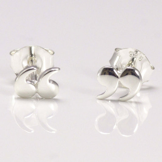 Earrings - Quotation / Speech Marks - Silver