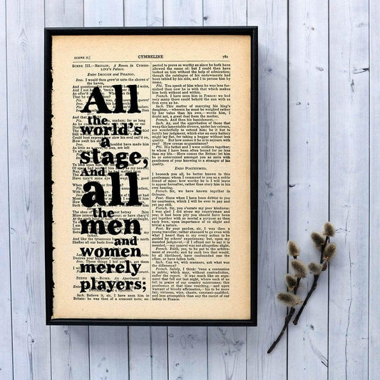 Book Print - All the World's a Stage - Shakespeare