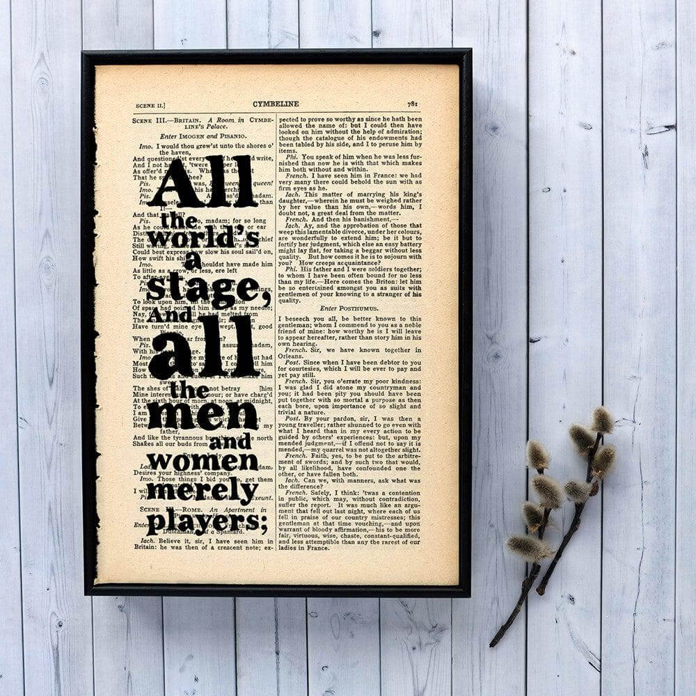 Book Print - All the World's a Stage - Shakespeare