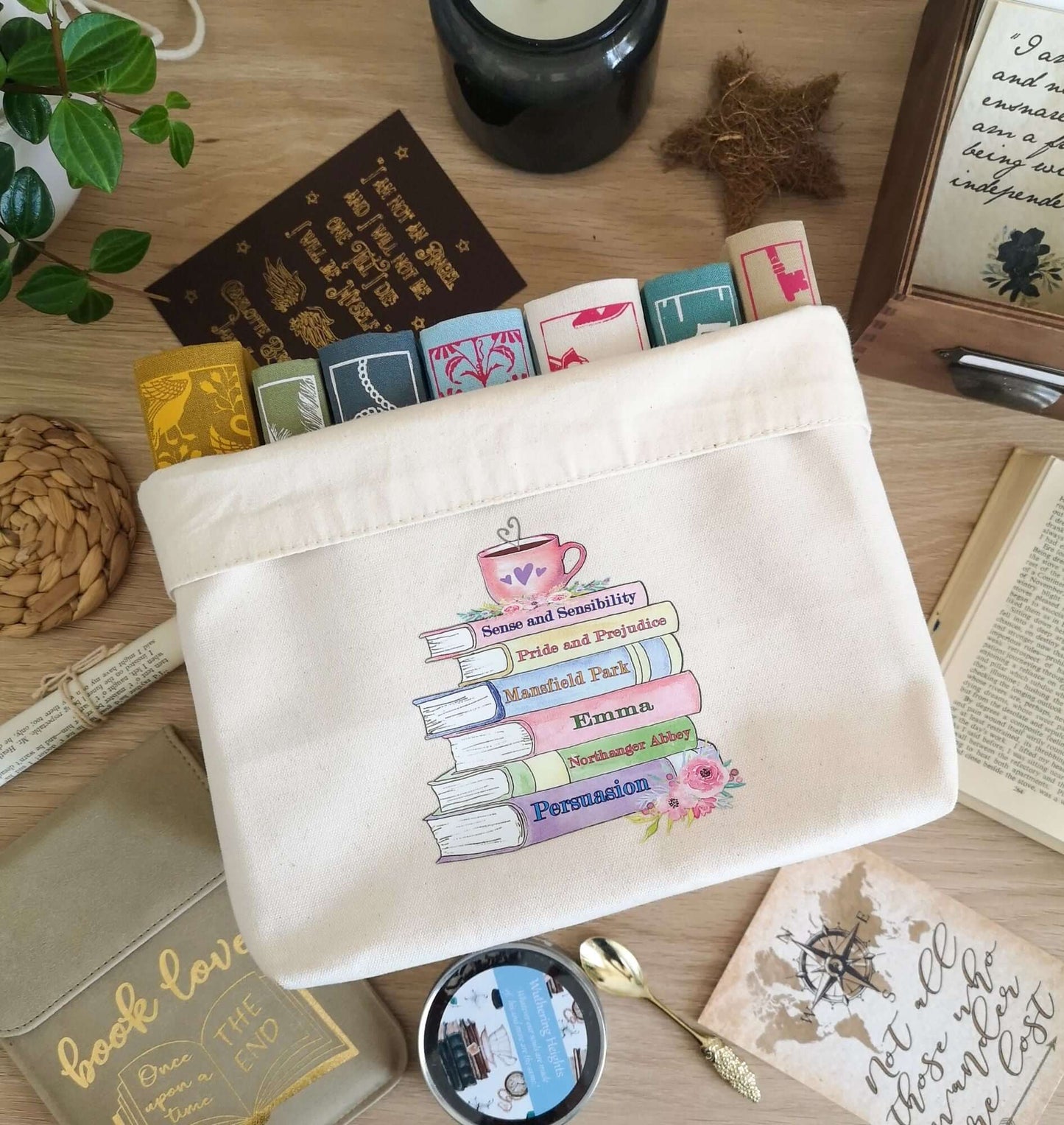 Book Basket / Canvas Organiser - Jane Austen Works