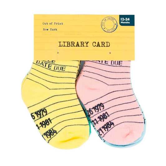 Baby / Toddler Socks - Library Card Design - Set of Four