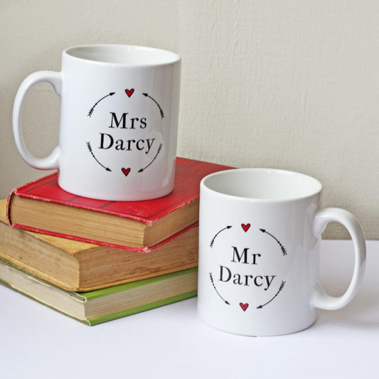 Mugs - Mr & Mrs Darcy - Jane Austen Wedding Gift
