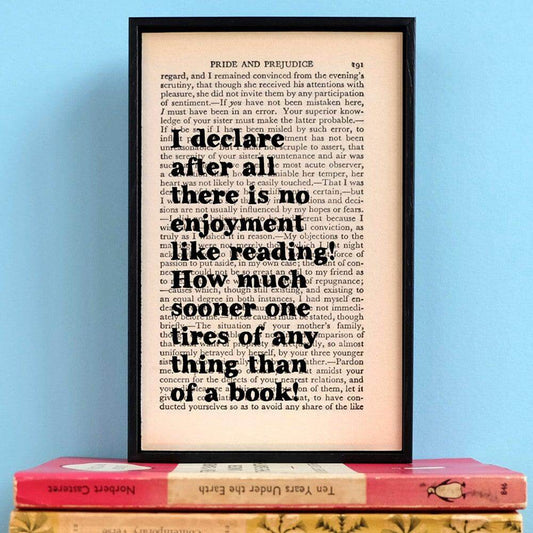 Book Print - No Enjoyment Like Reading - Pride & Prejudice - Austen