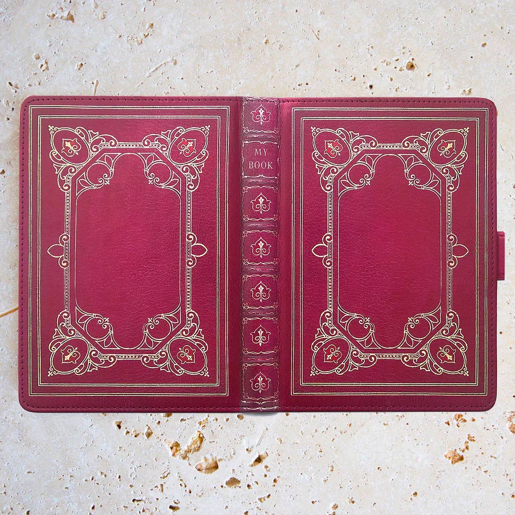 Notebook / Journal - Berry Pink Antique Book - Vegan Leather - Personalised