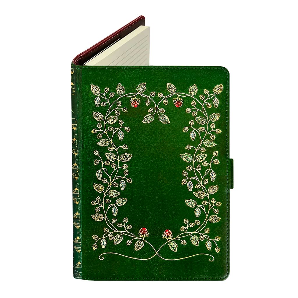 Notebook / Journal - Green Floral Antique Book - Vegan Leather - Personalised