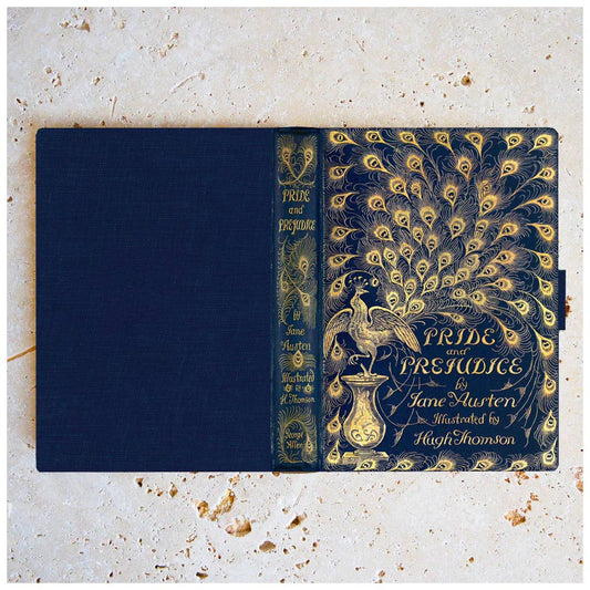 Notebook / Journal - Pride & Prejudice - Peacock - Jane Austen  - Vegan Leather