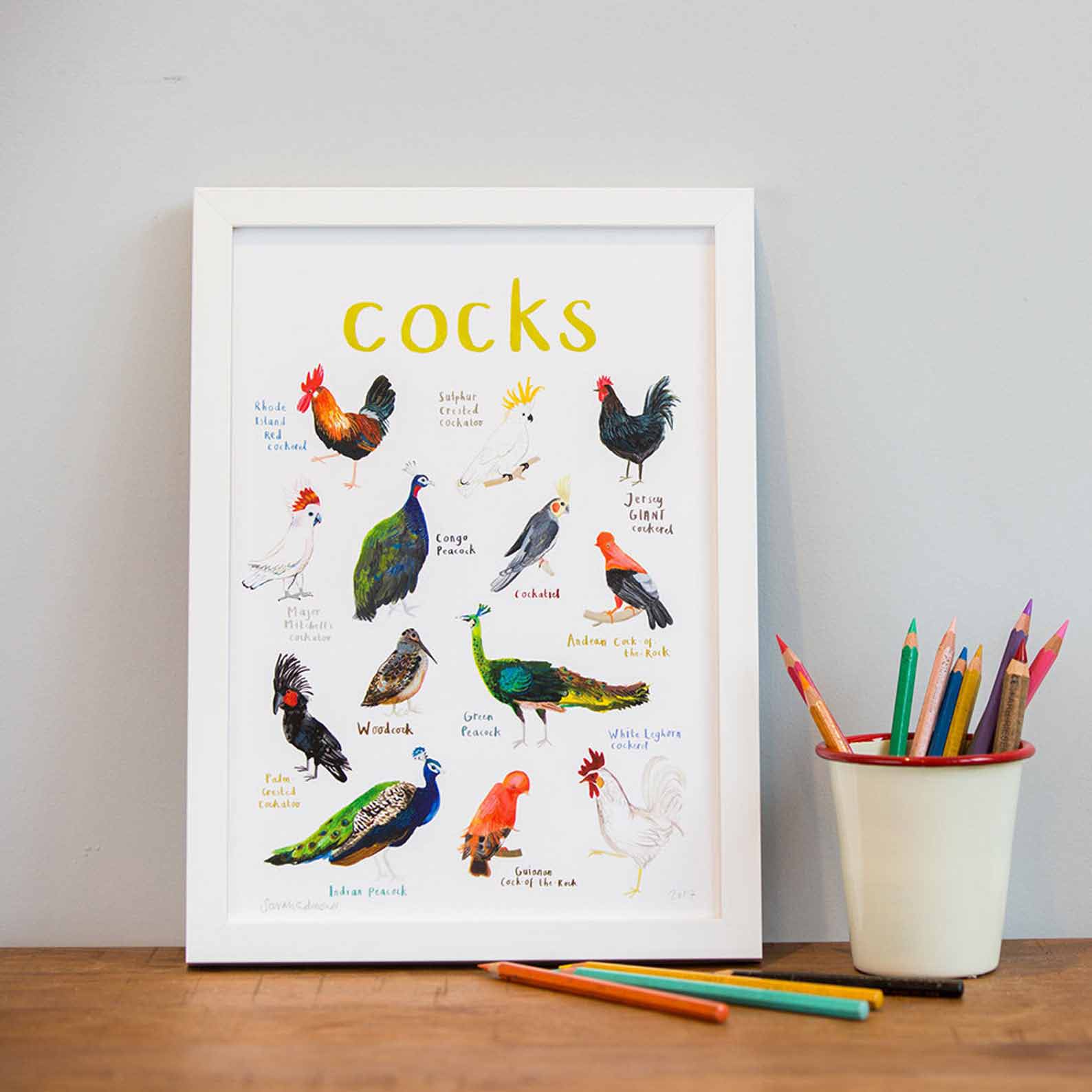 Poster / Print - Fun Puns - Birds - Cocks