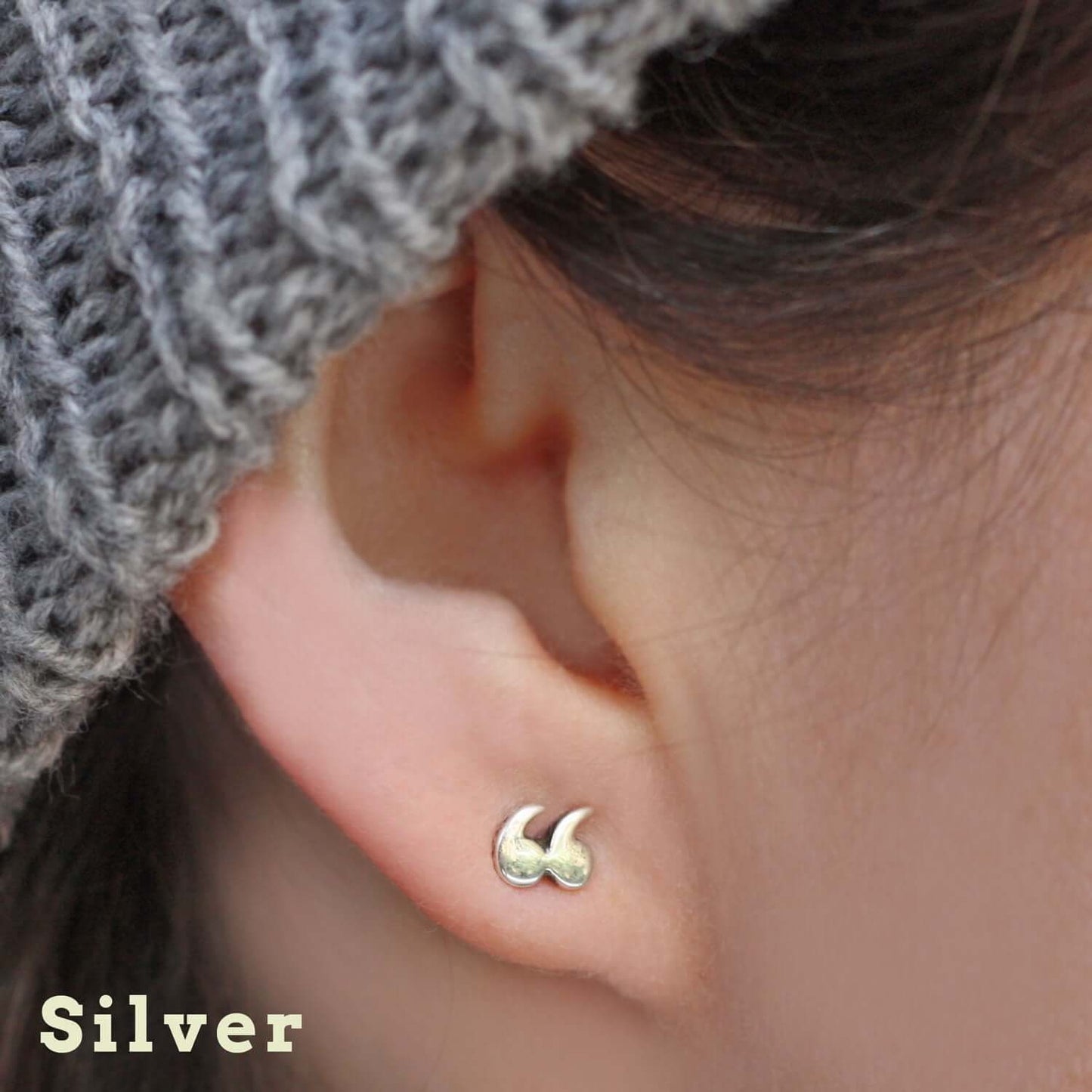 Earrings - Quotation / Speech Marks - Silver