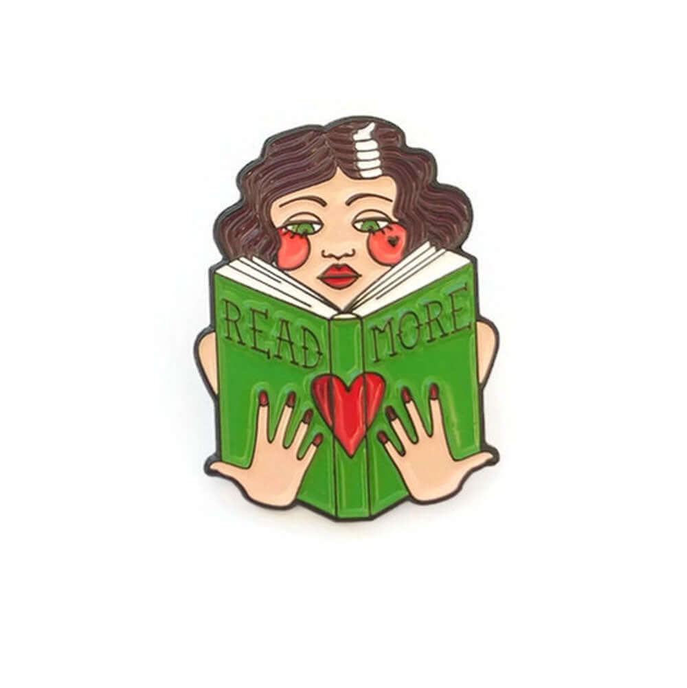 Brooch / Pin / Badge - Read More Books - Enamel