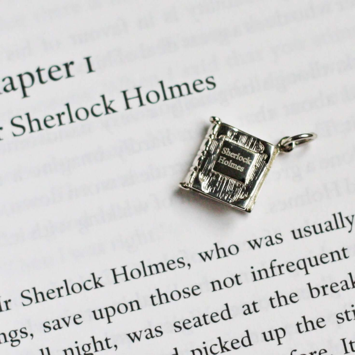 Book Charm Locket / Pendant - Silver - Sherlock Holmes
