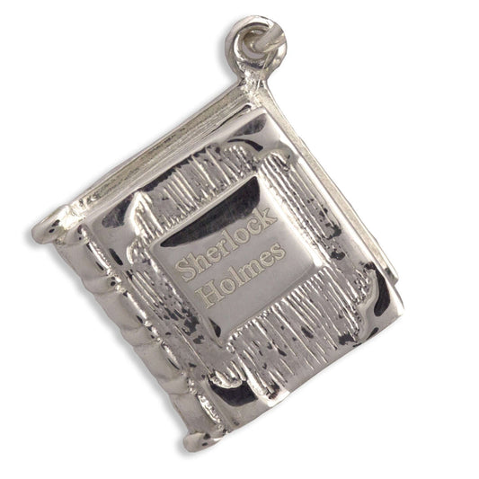 Book Charm Locket / Pendant - Silver - Sherlock Holmes