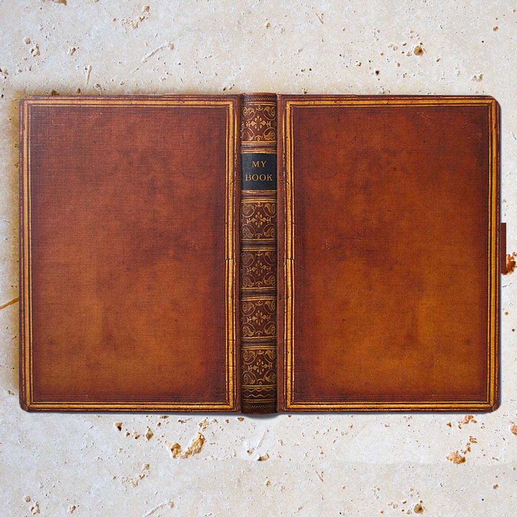 Notebook / Journal - Tan Brown Antique Book - Vegan Leather - Personalised